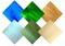 Wissmach 6 Sheet Mixed Color Variety Stained Glass Pack, Blue/Green/Amber,